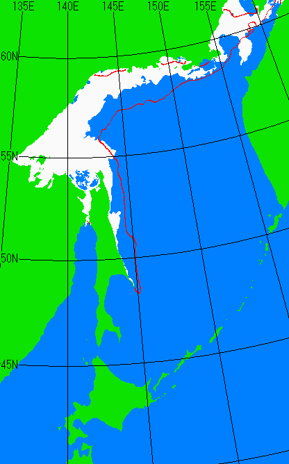 海氷分布図（オホーツク海全体）