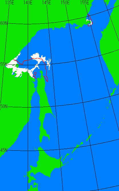 海氷分布図（オホーツク海全体）
