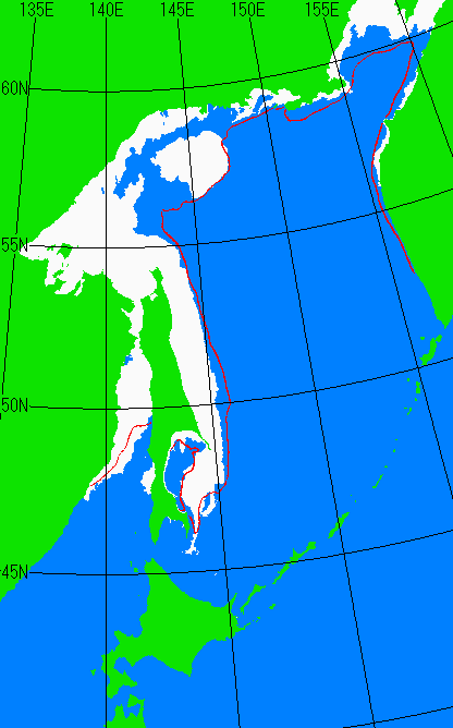 1月5日の海氷分布図