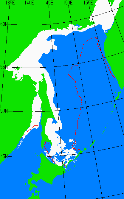 3月10日の海氷分布図