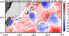 海面高度偏差 10日先