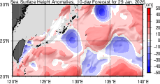 海面高度偏差 10日先
