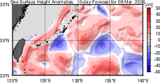 海面高度偏差 10日先