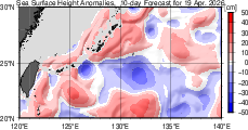 海面高度偏差 10日先