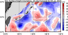 海面高度偏差 20日先