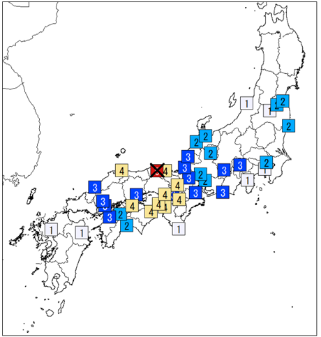 震度分布図（全体図）