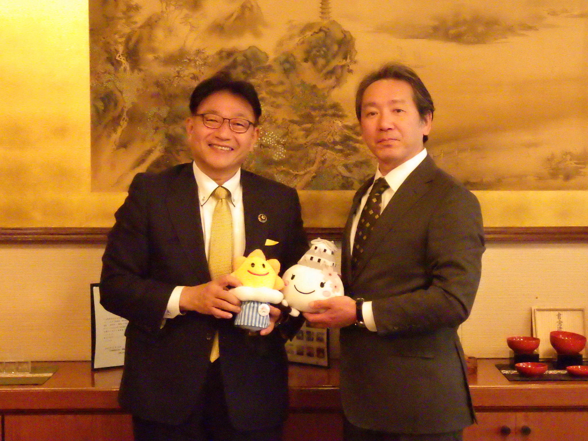 清元市長と気象台長