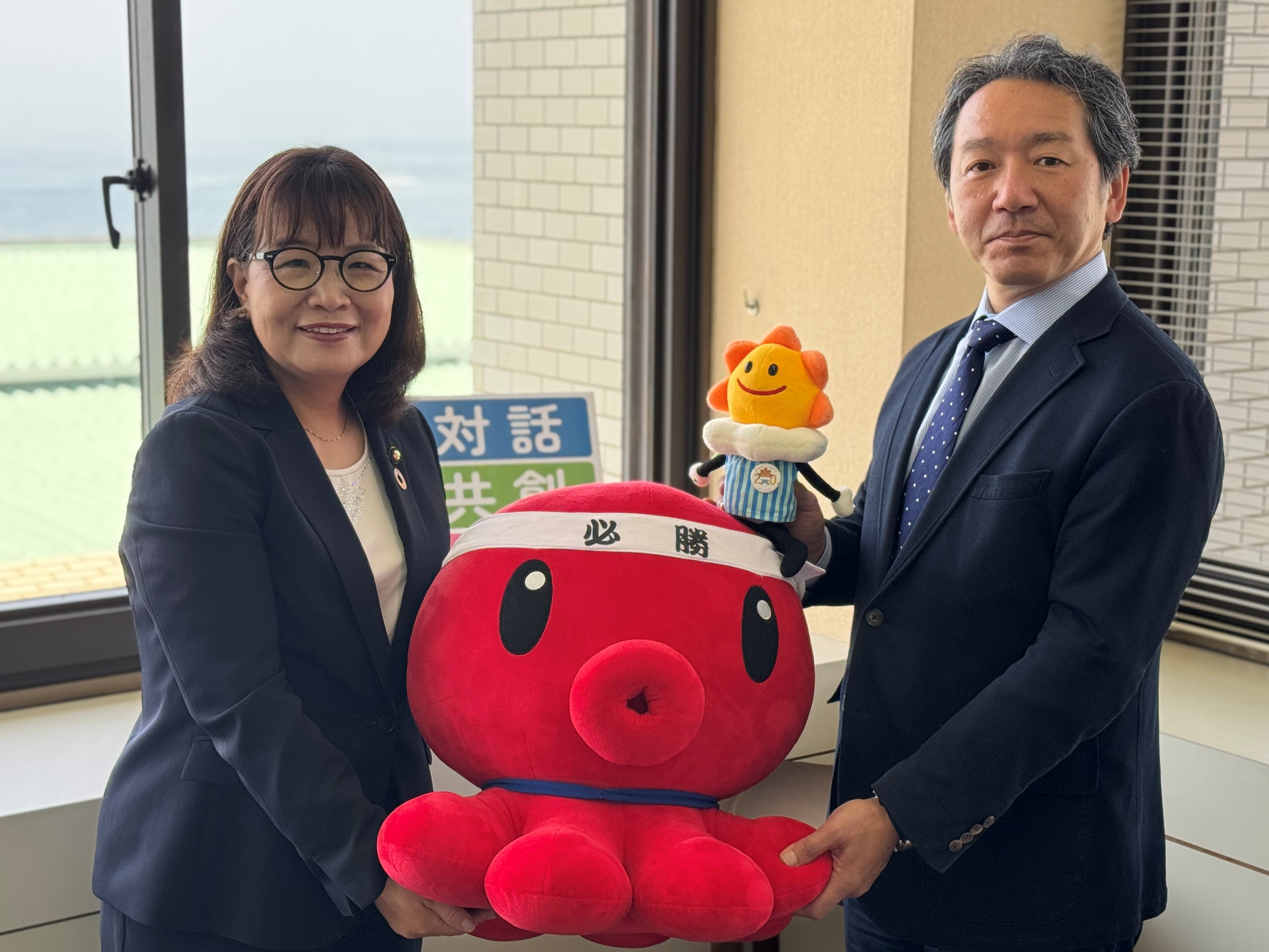丸谷市長と気象台長