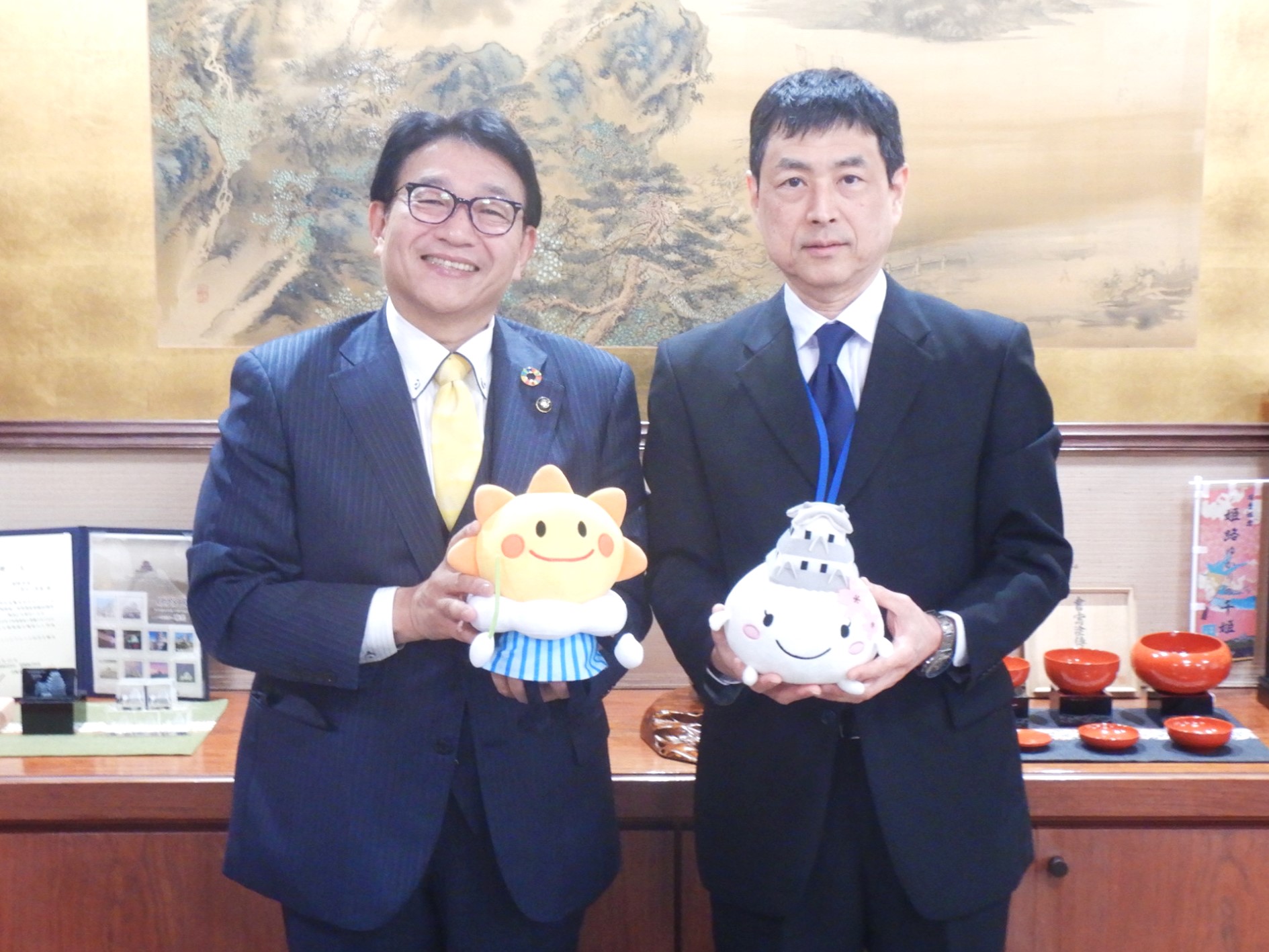 清元市長と気象台長