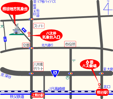気象台への案内図