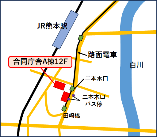 気象台（熊本地方合同庁舎）の周辺地図
