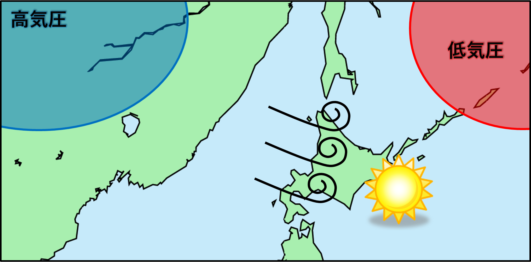 西高東低の気圧配置