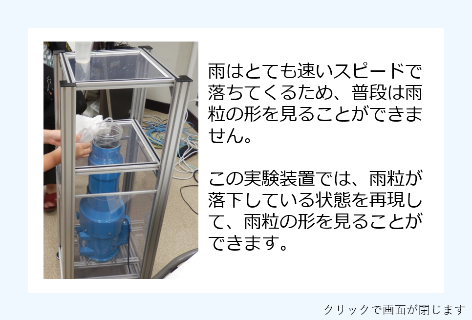 垂直風洞雨粒モニター