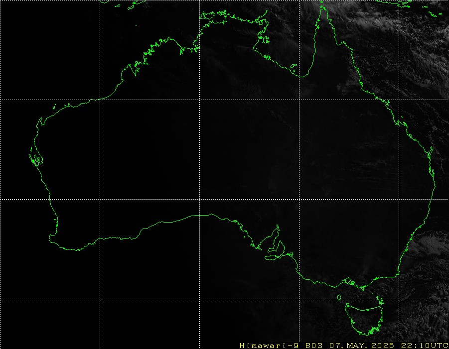 Himawari - Australia - widzialne