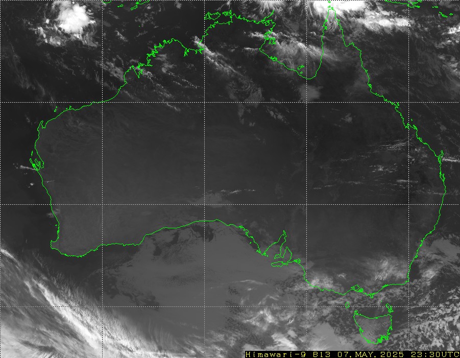 Himawari - Austrálie - infračervené