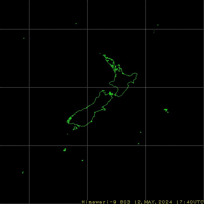 Himawari - Nowa Zelandia - widzialne