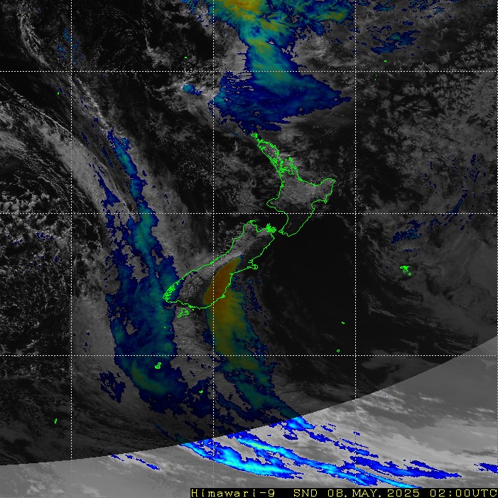 Infrared satellite imagery for 2:00pm on 29 April 2024