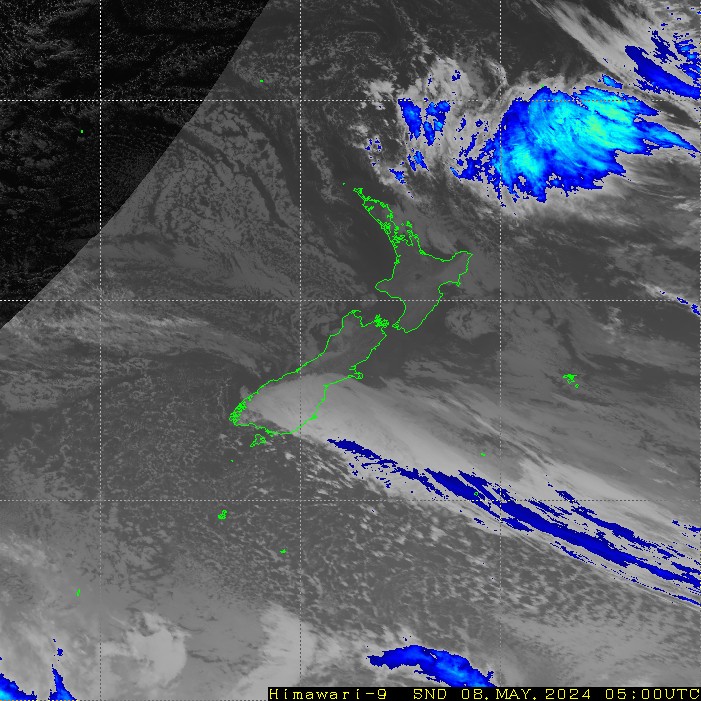 Infrared satellite imagery for 6:00pm on 23 January 2022