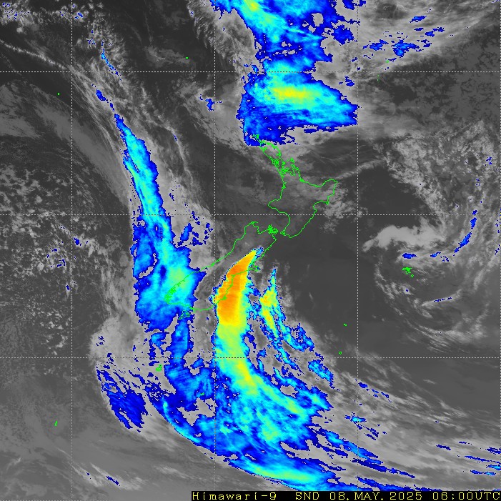 Infrared satellite imagery for 6:00pm on 26 April 2024