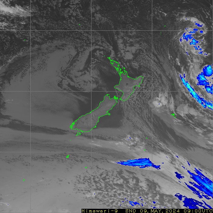 Infrared satellite imagery for 10:00pm on 29 March 2024