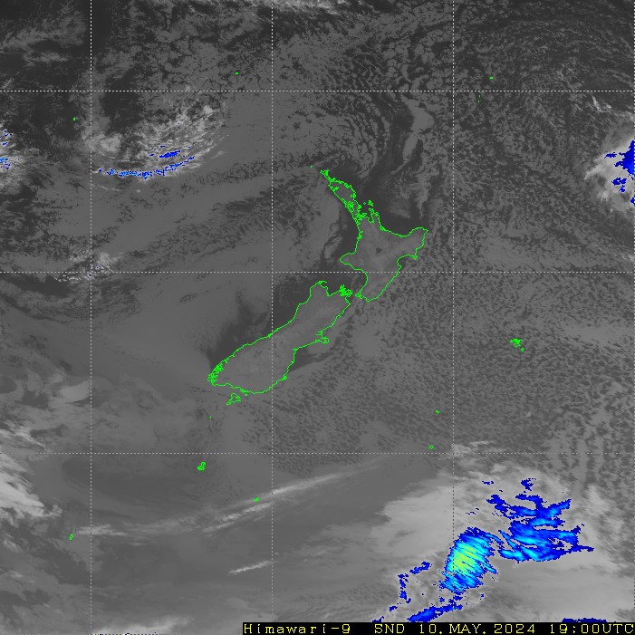 Infrared satellite imagery for 7:00am on 27 April 2024