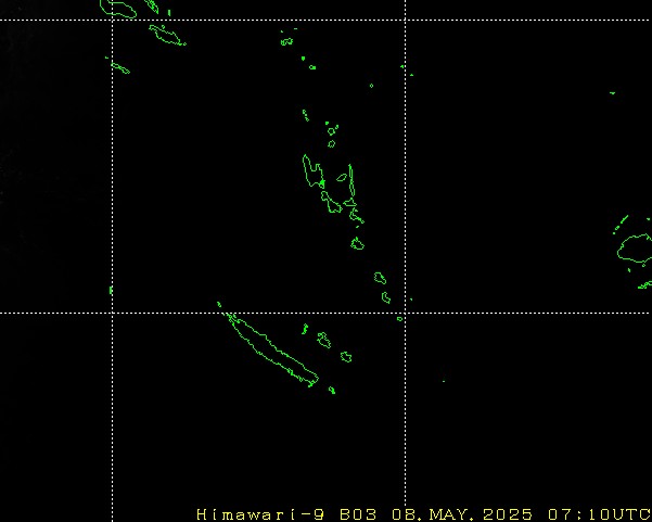 Himawari - Uusi-Kaledonia, Vanuatu - näkyvä