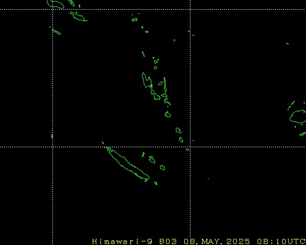 Himawari - Ny Kaledonien, Vanuatu - synlig