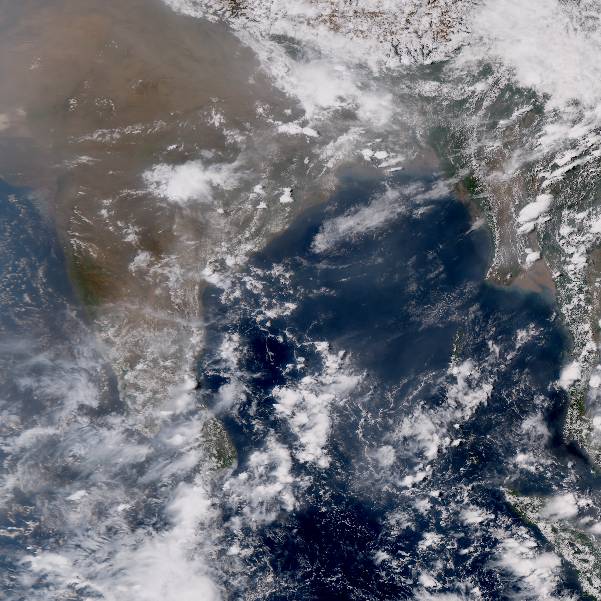 Satellietbeeld van India in infrarood