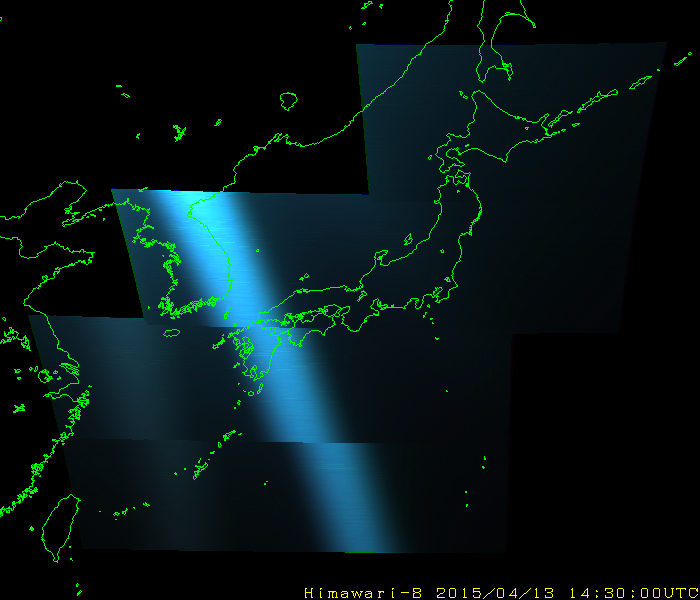 太陽迷光の観測例（日本域観測）