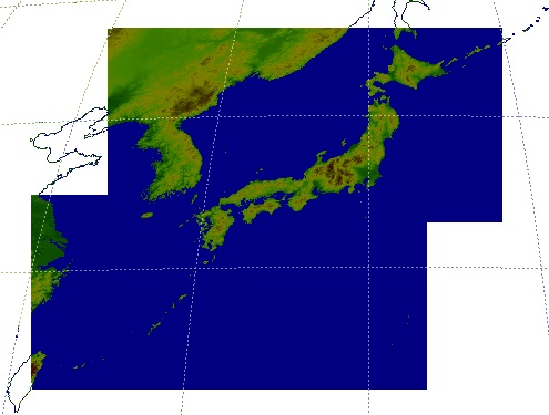日本域観測(南西日本、北東日本)の観測範囲