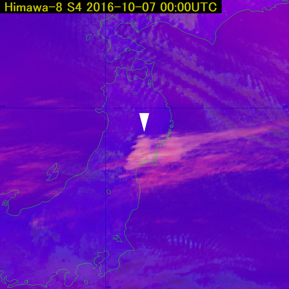 図4 Day convective storm RGB画像 2016年10月7日00UTC