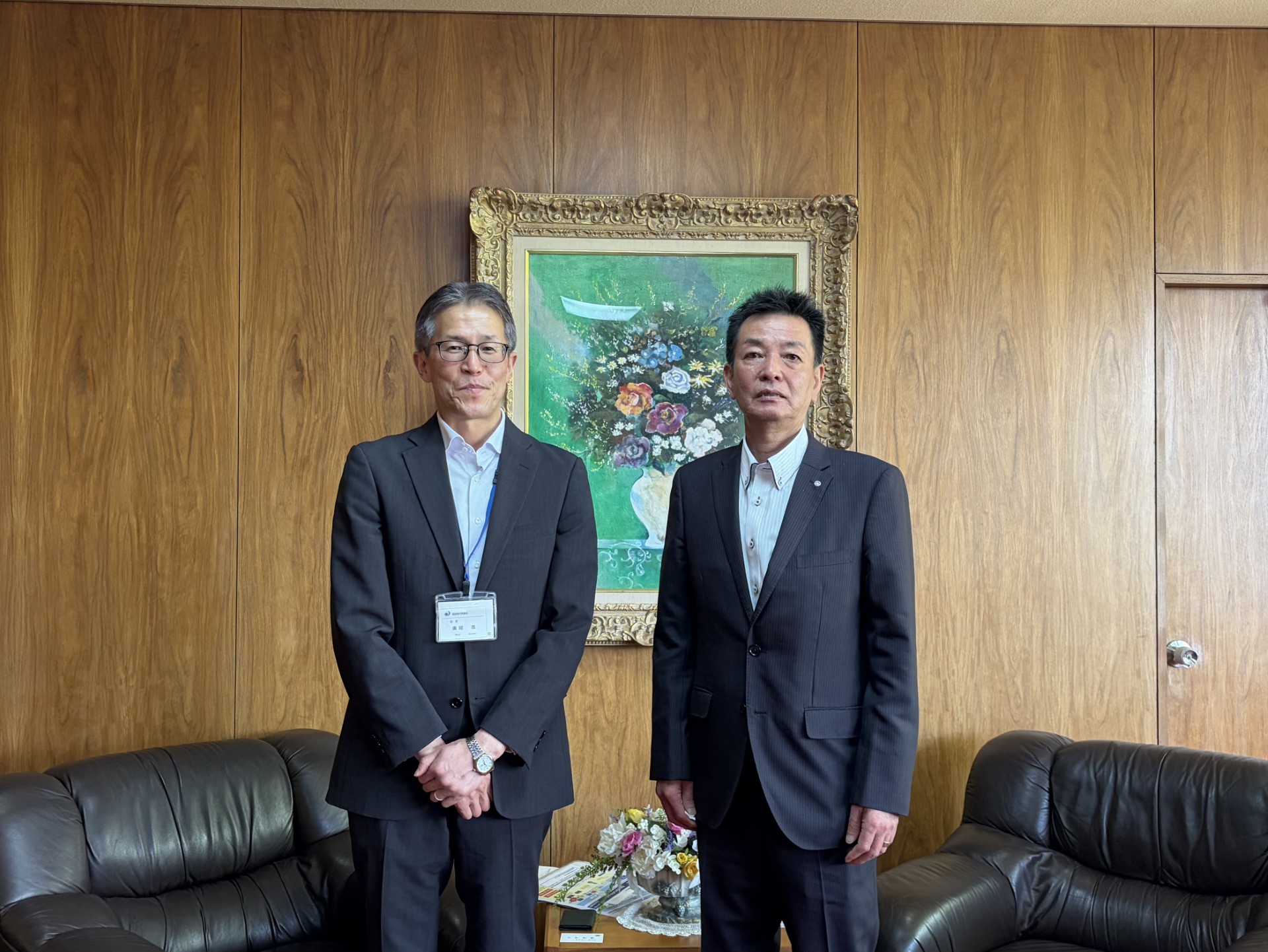 阪本町長と気象台長