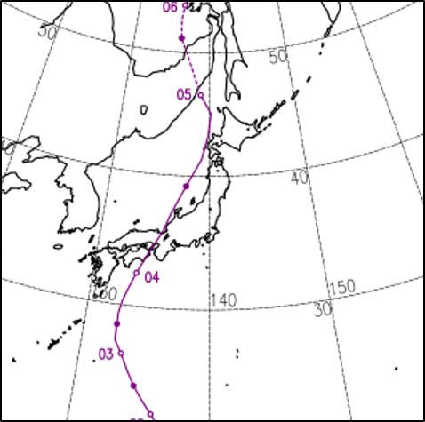 平成30年台風第21号の経路