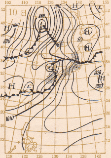 低気圧と梅雨前線 昭和26年 1951年 ７月７日 ７月17日