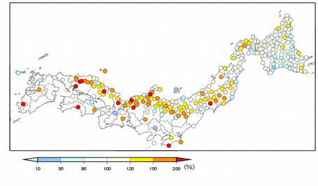 降雪量の平年比