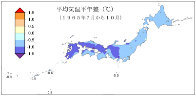 気象庁 昭和40年7月 10月の低温