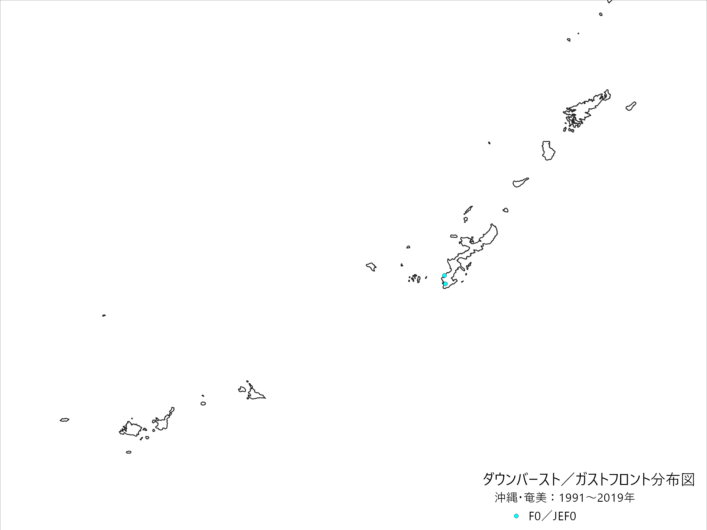 突風分布図（スケール別）