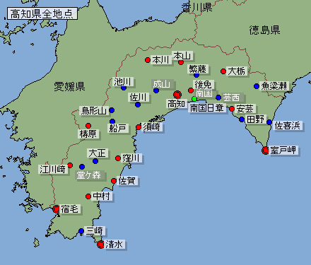 地点選択用高知県地図