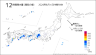12時間降水量(現在の値)の分布図