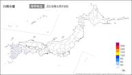 19日の日降水量の分布図