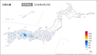昨日の日降水量の分布図