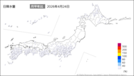 今日の日降水量の分布図