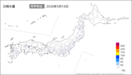 昨日の日降水量の分布図