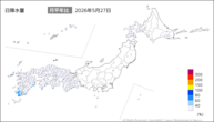 27日の日降水量の分布図