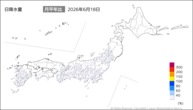 18日の日降水量の分布図