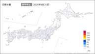 20日の日降水量の分布図