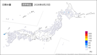 一昨日の日降水量の分布図