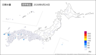 昨日の日降水量の分布図