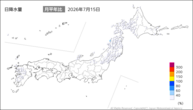 一昨日の日降水量の分布図