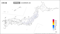 一昨日の日降水量の分布図